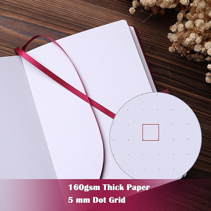 Bullet Dotted Notebook for Women Men, 190 Numbered Pages Journal, A5 Butterfly Floral Journals for Writing, Aesthetic Notebooks, Work School Note Taking, 5.4" x 8.4"