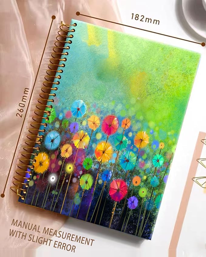 iampanda Spiral Journal Notebook,Strong Twin-Wire Binding with Premium Paper for Girl Women,60 Sheets A5 College Ruled Notebook/Journal,Perfect for School Office Home Gifts,Watercolor Nature Landscape