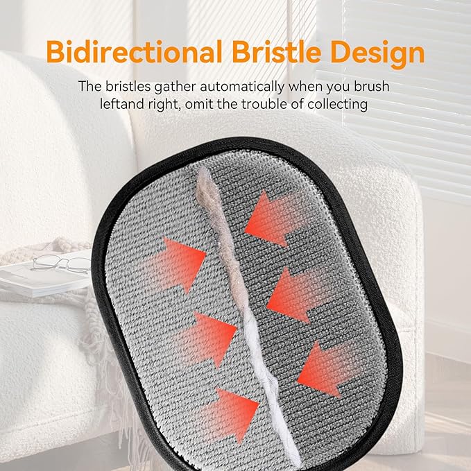 Blrmba Pet Hair Remover Gloves: Static Design, 9.4"×7.1" Reusable Lint Remover for Furniture, Clothing, Car Seats – Grooming Tool for Cats & Dogs, 2PCS