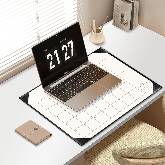 Large Desk Calendar 2025-2026 with Desk Mat, Desktop Calendar 18 Monthly Runs From July 2025 to December 2026, Desk Pad Calendar 22 x 17 Inch Perfect for Planning, Organizing, and Scheduling Your Life (Black)