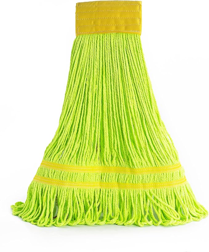 Matthew Cleaning Microfiber String Mop Heavy Duty Commercial Wet Mop Head Replacement,Excellent Absorbency,Premium Launderability,Reusable for Home,Commercial and Industrial Use(Green,3Pack)