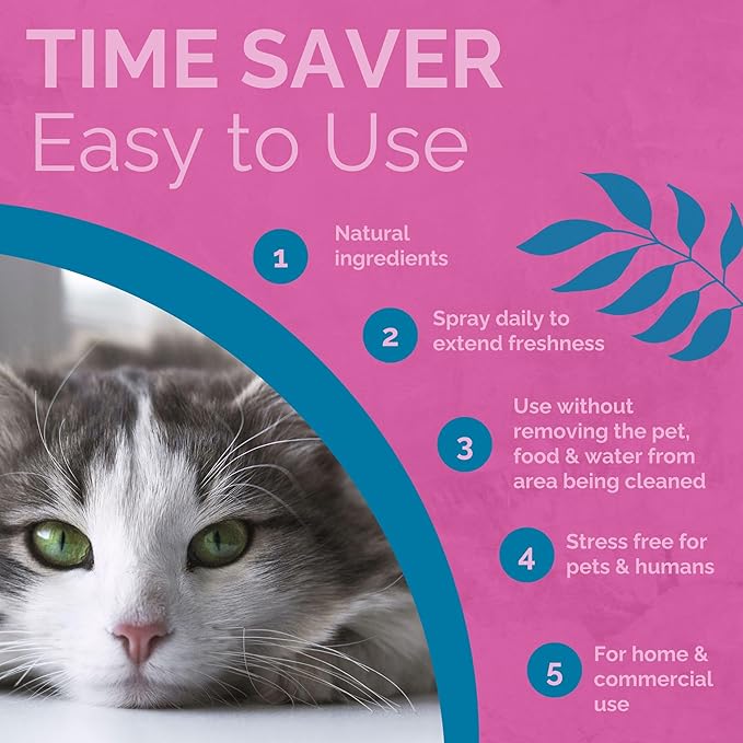 No Scent - Cat Litter Box Cleaner - 2 Fl Oz (59 mL) - Odor & Stain Remover with Probiotic Formula - Freshener for Furniture, Fabric, Hard Surfaces & Car