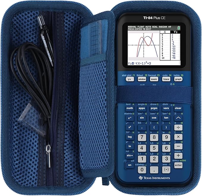 Hard Case Replacement for Texas Instruments TI-84 Plus CE/TI-84 Plus/TI-Nspire CX II CAS/TI-Nspire CX II/TI-83 Plus/TI-89 Titanium/TI-85 / TI-86 Color Graphing Calculator (Deep Blue Case)