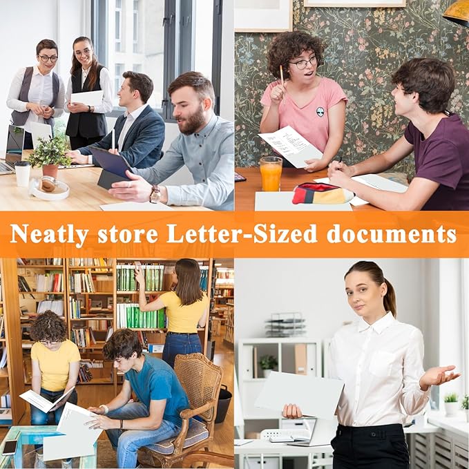 100Pcs White Folders with Pockets and Business Card Holder,2 Pocket Folders for School,Home or Office,Durable Heavy Duty File Folders