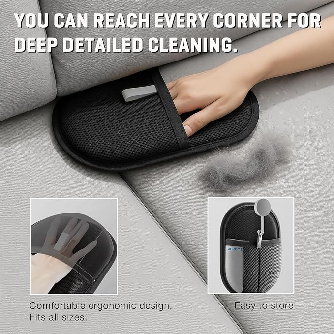 MyPera Pet Hair Remover Gloves for Cats & Dogs, Electrostatic Pet Hair Removal Gloves Brush for Pets Hair, Upgraded Animal Fur Removal Tool, Reusable Cats & Dogs Grooming Gloves for Hair Removal (1)