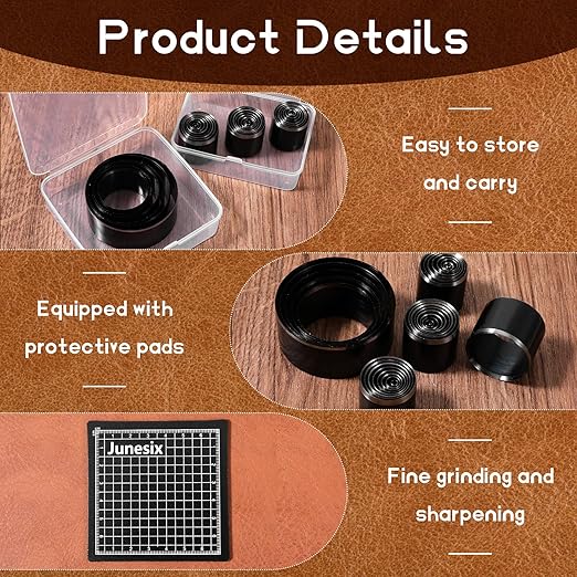 31 Pieces Leather Circle Cutter Tool Set Circle Punch Tools High Carbon Steel Round Punch Dies 1-25mm 30 35 40 45 50 55mm, Hole Punch Kit Round Craft Punching Tools for DIY Leather Crafts
