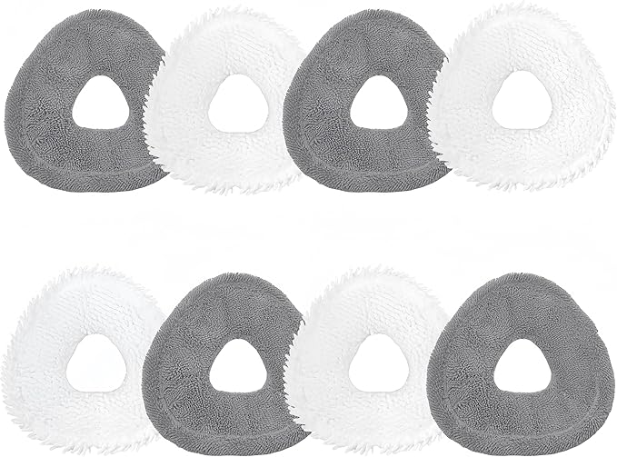 Avaenzo 8 Pack Replacement Mop Pads Compatible with Narwal Freo X Z Ultra Z10 Freo Pro J3 J4 YJCC012 YJCC015 Microfiber Resuable Mop Cloth Robot Vacuum Cleaner Accessories, White and Grey