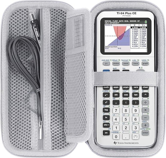 Hard Case Replacement for Texas Instruments TI-84 Plus CE/TI-84 Plus/TI-Nspire CX II CAS/TI-Nspire CX II/TI-83 Plus/TI-89 Titanium/TI-85 / TI-86 Color Graphing Calculator (White Case)