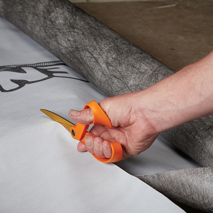 Fiskars Titanium Shop Shears, Stainless Steel Precision-ground Scissors for All Purposes, Yard and Garden Tool, 9 in, Orange