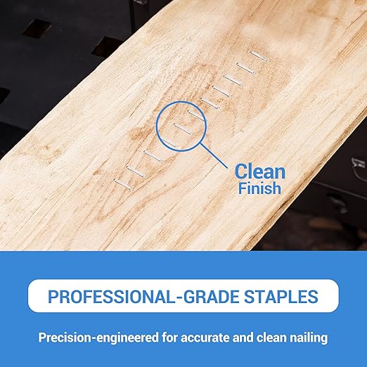 meite T50 Staple Gun Staples, 9/16 Inch Heavy Duty Staples, Galvanized 20 Gauge 3/8 Inch Crown Staple for Upholstery, Construction, Furniture (10 Packs)