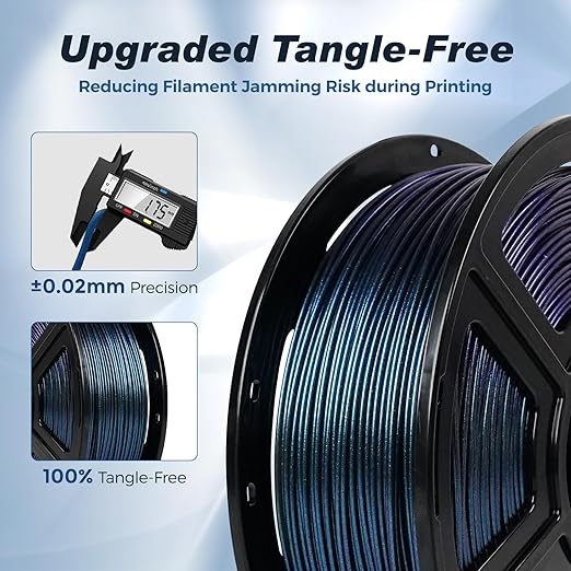 FLASHFORGE Rapid PLA Filament 1.75mm +/- 0.02mm Burnt Titanium, Max 500mm/s High Speed Printing, 3D Printer Filament 1kg(2.2lbs), Changing Colors with Light, Perfectly Hide The Layer Line