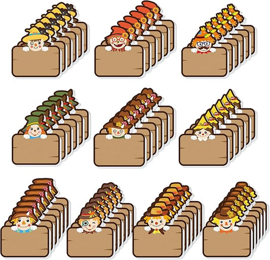 CJiangpo 60Pcs Fall Sticky Notes - Cute Scarecrow Sticky Note Pads, 1200 Sheets Self Stick Notepad Memo Pads Funny Page Marker Classroom Rewards Back to School Autumn Party Favors Filler Gift