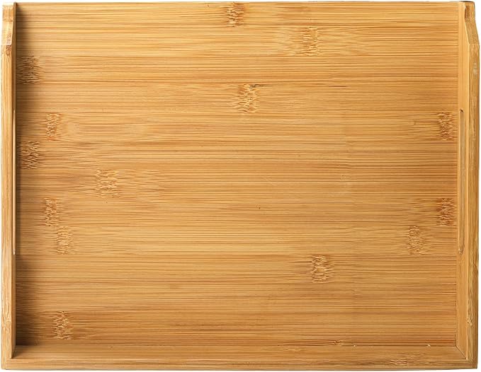 Okllen 3 Pack Stackable Paper Trays, Bamboo Desk Letter Tray Set, 3 Tier File Document Organizer Tray for A4 Paper, Magazine, Receipts, Office Supplies