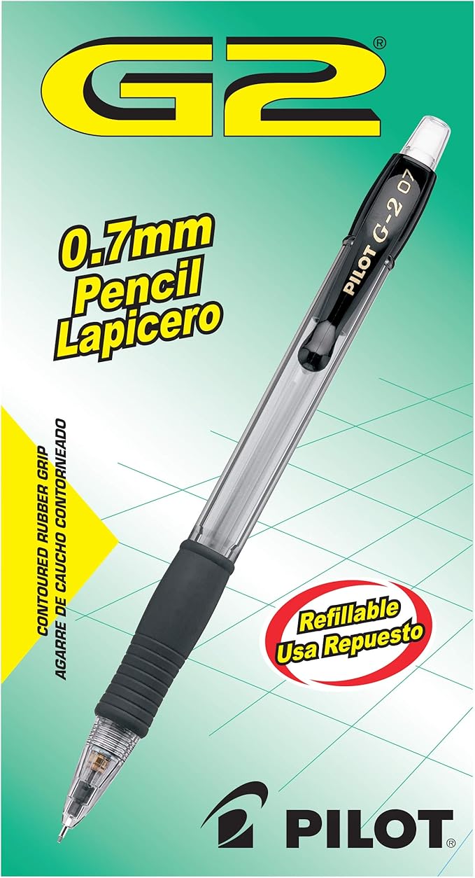 PILOT, G2 Mechanical Pencils, 0.7mm HB Lead, Black Accents, Pack of 144