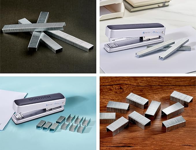 Bostitch Titan Heavy Duty Metal Stapler, 50 Sheet Capacity with 1250 Staples and Ergonomic Staple Remover, Jam Free Stapling, Full Strip Stapler for Desk, Office and Classroom, Silver