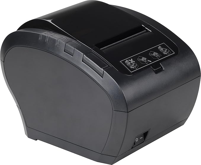 MUNBYN WiFi POS Receipt Printer, 80mm Thermal Receipt Printer with USB/LAN/RS232 Port,Compatible with Android/Windows/iOS, Retailer and Restaurant Kitchen Use, Wall Mount, Black