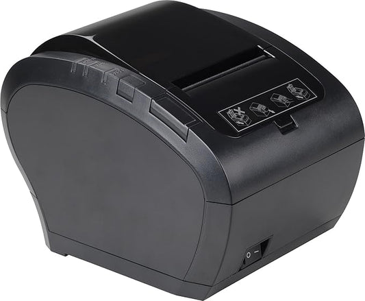 MUNBYN WiFi POS Receipt Printer, 80mm Thermal Receipt Printer with USB/LAN/RS232 Port,Compatible with Android/Windows/iOS, Retailer and Restaurant Kitchen Use, Wall Mount, Black