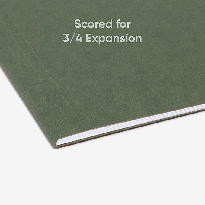 Smead Hanging File Folder, 1/5-Cut Adjustable Tab, Letter Size, Standard Green, Hanging Folders for Filing Cabinets, File Organizer Folder, 25 Per Box (64055)