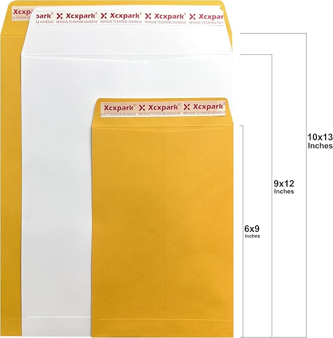 250 PCS 10x13 inches Security Catalog Envelopes Printable Self Seal Envelopes, Anti Tear White Kraft Envelopes for Invitation Cards, Pictures, Photos, Documents