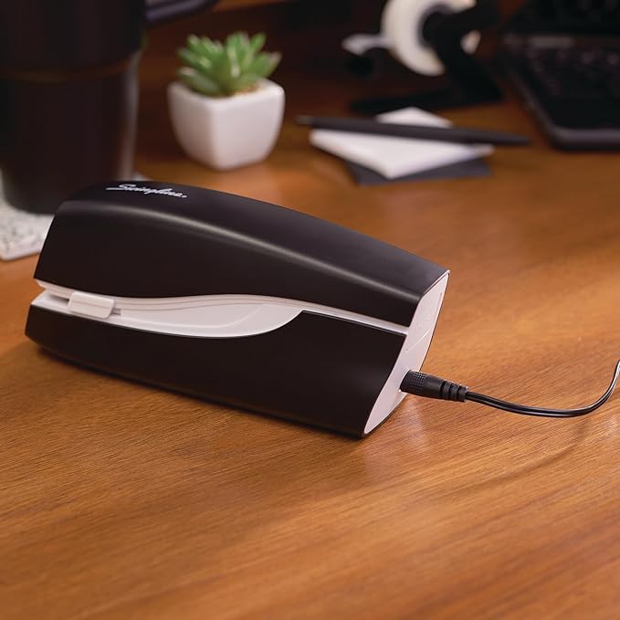 Swingline Electric Stapler, 20 Sheet Capacity, Portable, Full Strip, Plug In or Battery, Black (48200)