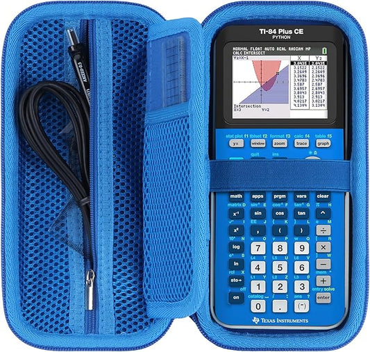 Hard Case Replacement for Texas Instruments TI-84 Plus CE/TI-84 Plus/TI-Nspire CX II CAS/TI-Nspire CX II/TI-83 Plus/TI-89 Titanium/TI-85 / TI-86 Color Graphing Calculator (Sky Blue Case)