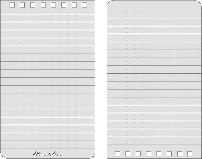 Rite in the Rain Weatherproof Top Spiral Notebook, 3" x 5", Orange Cover, Universal Pattern, 3 Pack (No. OR35-3X)