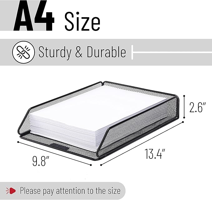 Mr. Pen Mesh Desk Organizer - Single Tray with Letter Tray, File Holder for Desk Paper Management
