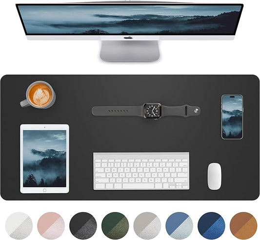 Non-Slip Desk Pad,Mouse Pad,Waterproof PU Leather Desk Protector,Ultra Thin Large Desk Blotter,Waterproof Keyboard mat for Office/Home/Decor(Black 23.6" x 13")