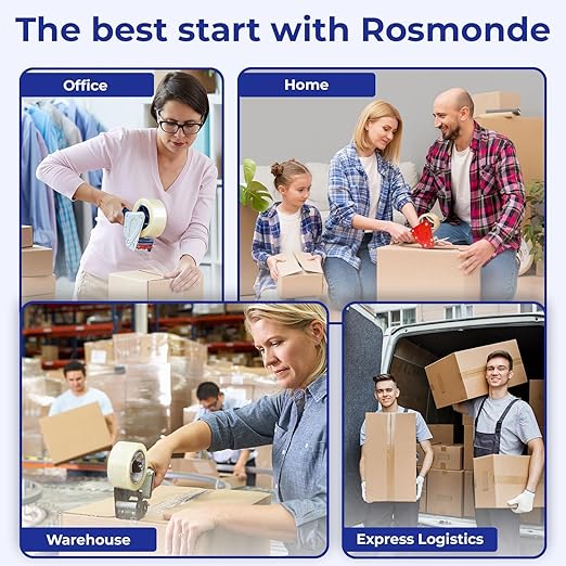 Packaging Tape, 48 Pack, Clear Shipping Tape, 2.7 Mil (68 Micron), 1.88" Wide x 65 Yards, Thick Box Tape, 3" Core, Strong Adhesive Tape for Moving Boxes, Warehouse, Storage & Distribution