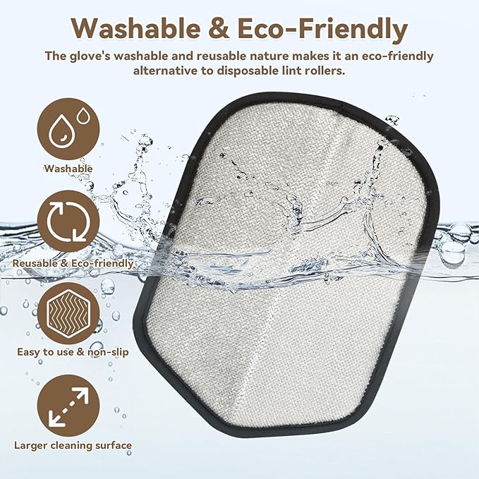 yingphia Washable Reusable Pet Hair Remover Glove for Dog & Cat Hair – Electrostatic Fur Removal Tool for Laundry, Clothes, Sofa, Carpet & Car Seats – Easy Clean Lint Remover for Pet Owners
