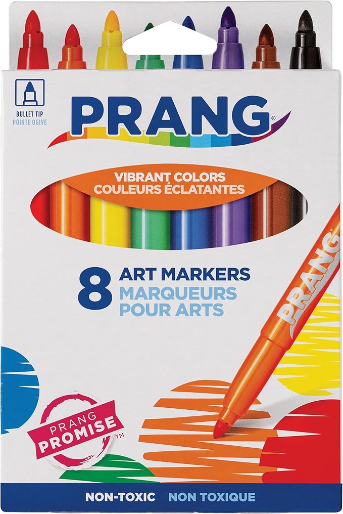 Prang Classic Art Markers, Bullet Tip, Assorted Colors, 8 Count