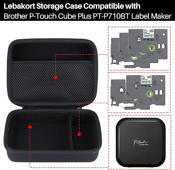 Storage Case Compatible with Brother P-Touch Cube Plus PT-P710BT Label Maker