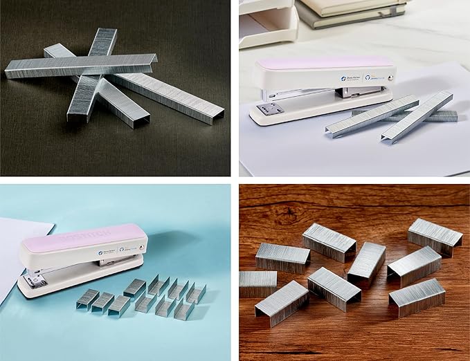 Bostitch Titan Heavy Duty Metal Stapler, 50 Sheet Capacity with 1250 Staples and Ergonomic Staple Remover, Jam Free Stapling, Full Strip Stapler for Desk, Office and Classroom, Pink & White