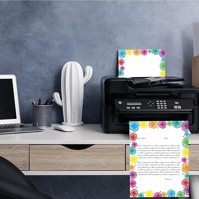 Fanciful Fireworks Letterhead Laser & Inkjet Printer Paper, 100 pack