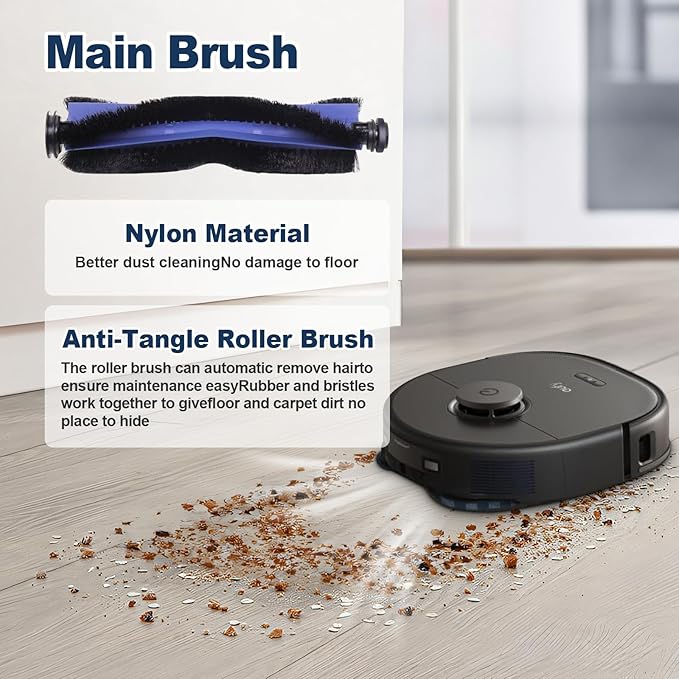 23 Pack X10 Accessories Kit Replacement Compatible with Eufy X10 Pro Omni Vacuum, 1 Main Brush, 4 Mop Cloth Pads, 6 Side Brushes, 4 HEPA Filters, 6 Dust Bags, 1 Cleaning Tools, 1 Screwdriver