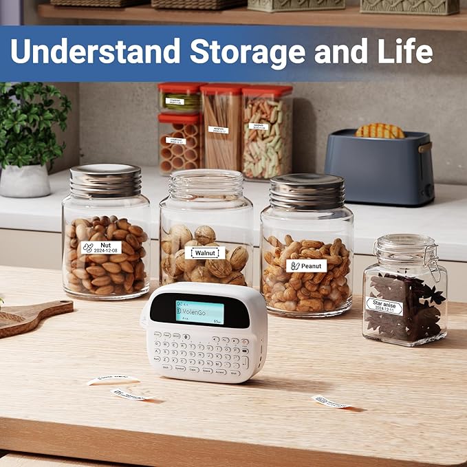 M950 Label Maker Bundle, Label Maker Machine with Tapes 12mm White, Portable Bluetooth Labeler with Backlit-LCD, MZ Tapes 12mm 0.47 White, 3-Pack