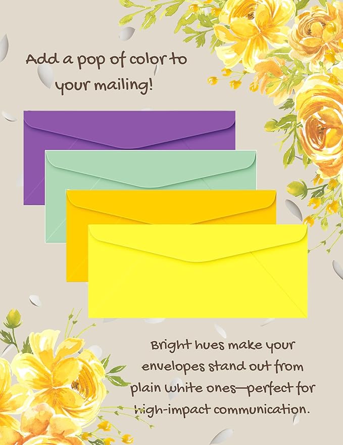 #10 Envelopes Gummed Self-Adhesive Closure - 100 Envelopes