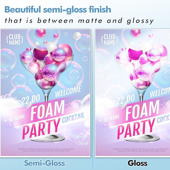 Koala Semi-Gloss Photo Paper 8.5X11 Inches 100 Sheets for Inkjet and Laser Printers Use DYE INK 48LB 180gsm Professional Paper