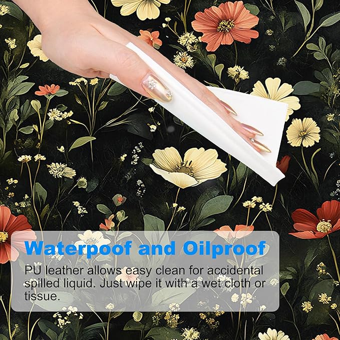 Desk Pad, Colorful Wildflowers Floral XXL Gaming Mouse Pad with Stitched Edges,Non-Slip Waterproof Rubber Base Large Desk Mat for Keyboard and Mouse 35.4"x15.7"