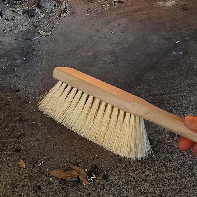 Fireplace Shovel and Hearth Brush Set - Ash Shovel Metal Dustpan and Chimney Sweep Brush Fireplace Tools with Wood Handles and Natural Fiber Bristles - Fireplace Tool Set by Kings County Tools
