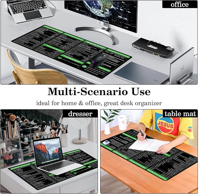 Desk Pad Protector, Mouse Pad, Office Desk Mat, Non-Slip PU Leather Desk Blotter, Laptop Desk Pad, Waterproof Desk Writing Pad for Office and Home (Excel)