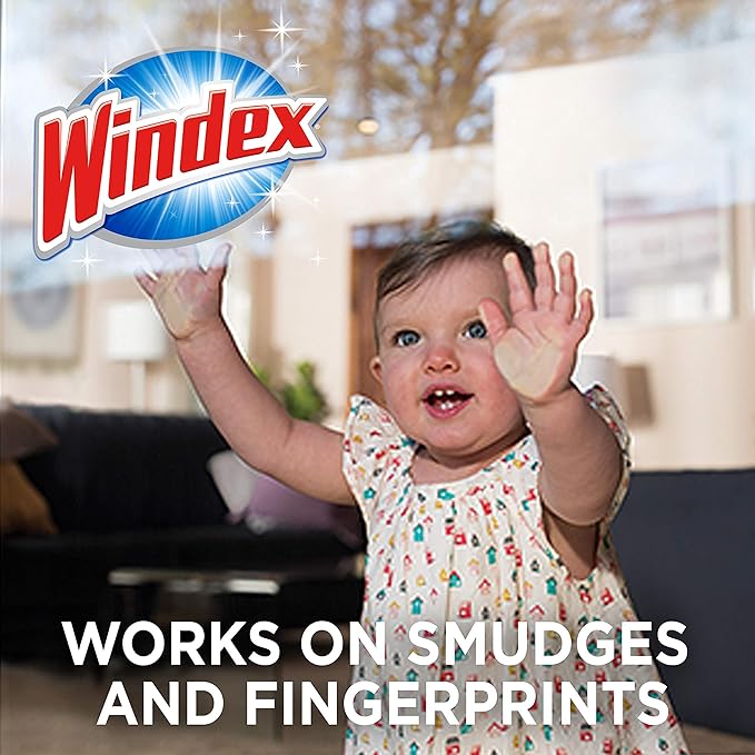 Windex Glass and Surface Ammonia-Free Pre-Moistened Wipes, Crystal Rain Fresh Scent, 25 Count (Pack of 2)