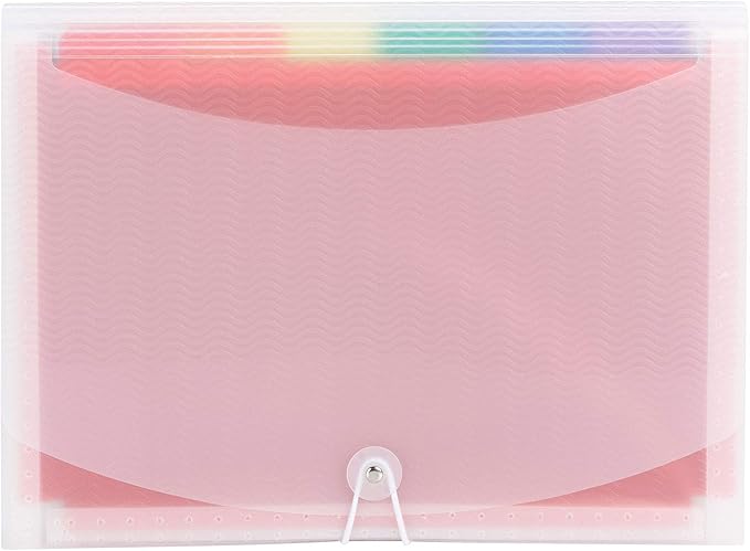 Smead Desktop Poly Expanding File Folder Organizer, Accordion File, Paper Document Storage, 12 Pockets, Flap and Cord Closure, Letter Size (70723) (Pack of 12)