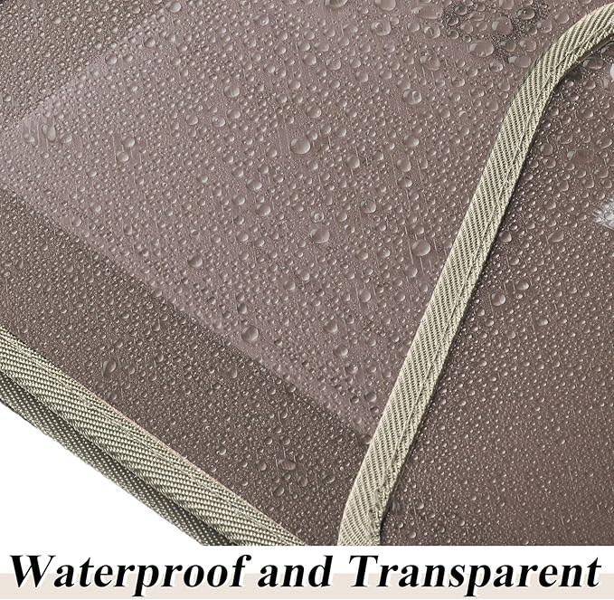 10 Pieces Plastic File Folders Envelope Expanding File Wallet Organizer Documents Folder with Snap Closure and Pocket, A4 Size Waterproof Transparent Pouch(Khaki,Horizontal)