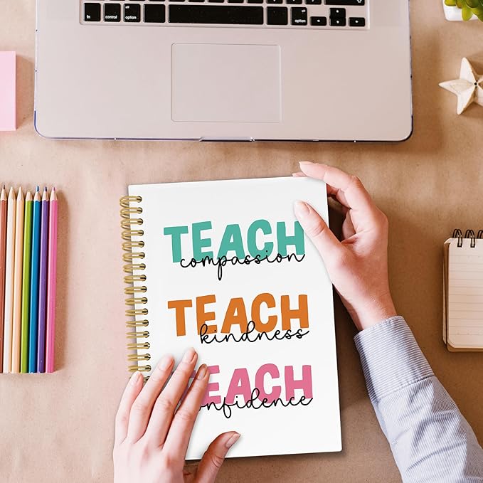 Teacher Gifts Spiral Notebook, Inspirational Journaling Notebooks for School office, Thank You Teachers Hardcover Journals Gifts for Women, 160 Pages 5.5 x 8.3 Inch, Teacher Appreciation Gift