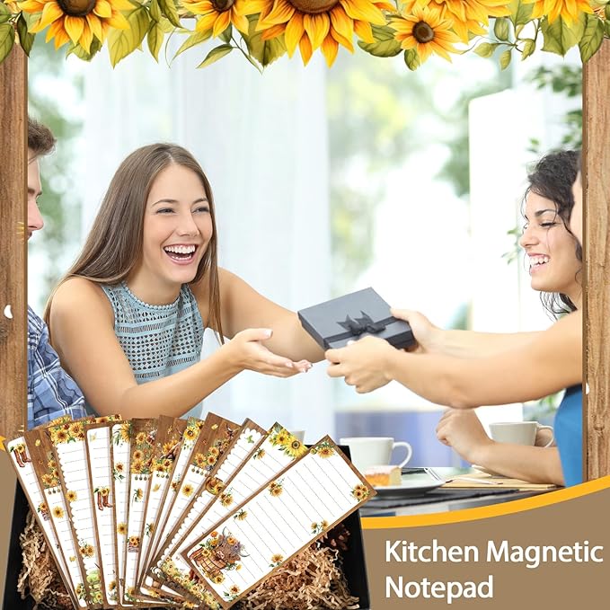 Eaasty 12 Pcs Christmas Magnetic Notepads for Refrigerator Highland Cattle Style Monthly Magnetic Grocery List 9 x 3.5 Magnet Memo Pads 30 Sheet Per Pad Shopping to Do List for January to December