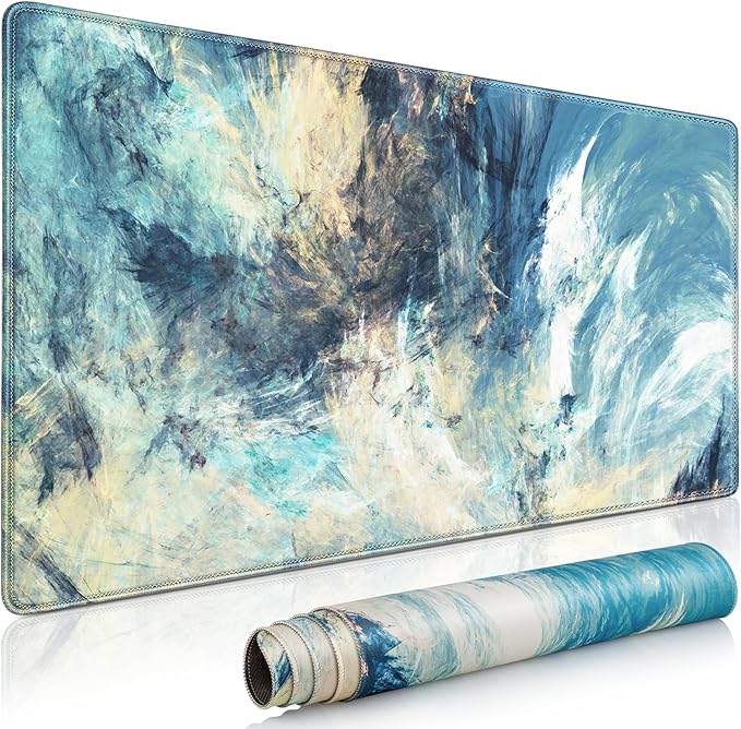 Gaming Mouse Pad, Large Mouse Pad XXL 35.4×15.7in, Extended Computer Keyboard Mouse Mat Desk Pad for Laptop with Stitched Edges, Waterproof Mousepad for Gamer Home&Office Women