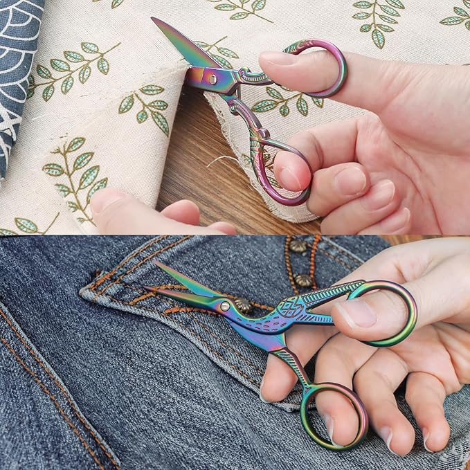 Titanium Coating Sewing Scissors Bundle, Professional Fabric Scissors Set, Ultra-Sharp Stainless Steel Blades, Ergonomic Handle, Great for Tailor, Embroidery, Craft, 10.5"/8"/5.1"/4.5"/3.6"