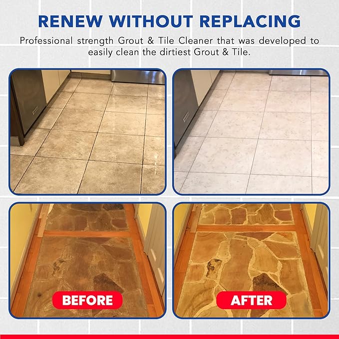 Grout Solutions Professional-Grade Grout Cleaner for Tile, Ceramic, Porcelain & Marble – Acid-Free Formula for Safe, Deep Cleaning and Stain Removal