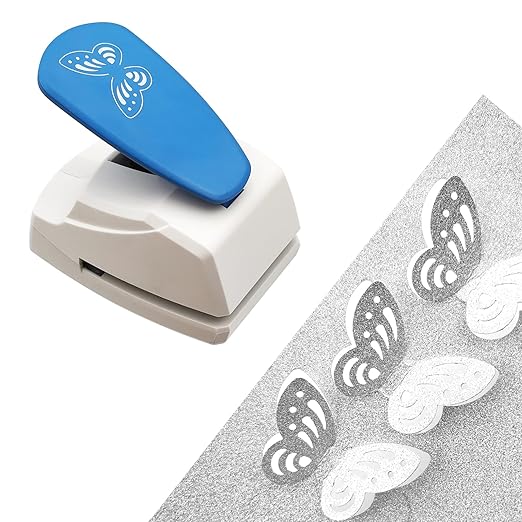 Craft Punch Shapes, Paper Cutter Hole Puncher for Kids, Paper Crafting, Scrapbooking, Card Making, DIY Confetti, Gift Tags, Memory Books (1, Random Color - Butterfly C, 1-3/4'')